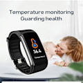 Miniatyrbilde 2 av 3: C6t 0,96 tommers fargeskjerm Smart Watch Ip67 Vanntett, støtter temperaturmåling/pulsmåling/blodtrykksmåling/søvnmonitorering White