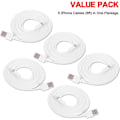 Miniatyrbild 3 av 5: Certifierad iPhone-laddare. 5-pack 1,8 m Lightning-kabel Extra Lång iPhone
