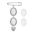 Pikkukuva 1 / 4: Hääkimppu Valokuvakoru Diy Pin Rintaneula Valmistussarja Lacy Frame Charm Soikea kuvakehys riipuksella lomasydämelle 2
