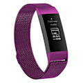 Miniatyrbillede 1 af 5: Magneturbånd i rustfrit stål til Fitbit Charge 4small Størrelse: 190x18mm Dark Purple