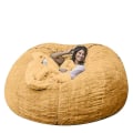 Miniatyrbillede 2 af 5: Lazy Sofa Bean Bag Kunstig Pels Bean Bag Bean Sofa yellow 150cm*75cm