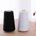 Miniatyrbillede 4 af 4: 2 Pakke 3000 Yards Sytråd Kegler Polyester Trådspoler White Black