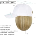 Miniatyrbild 5 av 5: Baseballhatt med hår 14 tum Rak Kort Bob Frisyr Justerbar Peruk Cap Fäst Frisyr För Kvinna Flicka Ash Blond Mix Bleach Blond