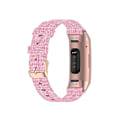 Miniatyrbilde 2 av 4: For Fitbit Charge 4 / Charge 3 / Charge3 Se Flettet Nylon Klokkebånd Plasthode Pink