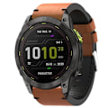 Miniatyrbillede 1 af 5: Til Garmin Enduro 2 26mm læder sutur stålspænde urbånd Brown
