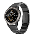 Miniatyrbillede 1 af 5: Til Garmin Fenix ​​5 Plus 22mm Tortoise Shell rustfrit stål urbånd Black