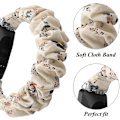 Miniatyrbillede 3 af 5: Scrunchies kompatibel med Fitbit Inspire 2 Band/inspire Hr Band/inspire White Honeysuckle Large