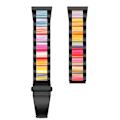 Miniatyrbillede 2 af 5: Til Garmin Venu/vivoactive 3 musik 20 mm Universal tre-perler rustfrit stål + harpiks urbånd Black-Rainbow