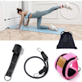 Miniatyrbillede 2 af 5: Fitness Ankelfastgørelser - Justerbare Benærmer Hme Wrkut Heavy Duty Eercise med Dør Ankr - Forbedre Ben Abs og Formning af Balder, pink