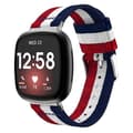 För Fitbit Versa 3 Nylon Watch Band Red White Blue