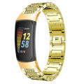 Miniatyrbilde 2 av 5: For Fitbit Charge 5 Diamond klokkebånd i rustfritt stål Gold