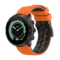 Miniatyrbilde 4 av 5: For Suunto 9 tofarget silikonklokkerem Orange Black