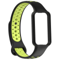 Miniatyrbillede 2 af 5: Til Amazfit Band 7 Loop To-farvet åndbart silikone urbånd Black-Lime