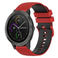 Miniatyrbilde 1 av 5: For Garmin Vivoactive 3 20 mm rutete tofarget silikonklokkerem Red-Black