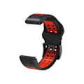 Miniatyrbilde 3 av 4: Rem for Garmin Fenix 7 26 mm dobbel rad hull to-farget silikon klokkestropp svart rød