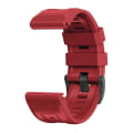 Miniatyrbillede 3 af 5: Til Garmin Fenix ​​7 / 6 Pro / 5 Plus 22 mm sort spænde silikone urbånd Dark Red