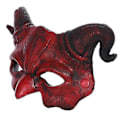 Miniatyrbild 2 av 4: Demon Mask Halloween Maskerad Skum Mask Läskig Halv Ansikte Horn Djävul Mask RED