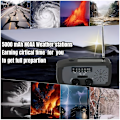 Miniatyrbild 5 av 5: Nödladdningsbar Solcellsdriven Radio med LED-Ficklampa 2000Mah Bärbar AM/FM Väderradio för Utomhusbruk /Röd