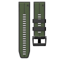 Miniatyrbilde 3 av 5: For Garmin Fenix ​​7x Vertical Stripes Tofarget silikonklokkerem Army Green Black