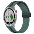 Miniatyrbillede 1 af 5: Til Garmin Approach S40 20 mm foldemagnetisk lås Silikone urrem Olive Green - Black