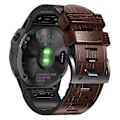 Miniatyrbild 5 av 5: För Garmin Fenix ​​7x/6x Pro/tactix 7 26mm Crocodile Texture Watch Coffee