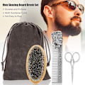 Miniatyrbild 4 av 5: 4-delat set Revolution Beard Comb Set för män - Natural Boar Bristle Brush