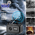 Miniatyrbild 2 av 5: Nödhandvevväderradio med ficklampa SOS-larm kompass läslampa för utomhusbruk