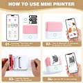 Miniatyrbilde 4 av 5: Mini Termisk Skriver Trådløs Etikettprinter med Bånd Kompatibel med iOS og Android Rosa