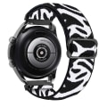 Miniatyrbild 1 av 5: 20 mm 22 mm band för Samsung Galaxy Watch 4/classic/3/5/ pro/active 2 Gear S3 Elastisk nylon Huawei Watch Gt 2 2e 3 Pro Strap Zebra white 20mm