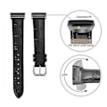 Miniatyrbillede 2 af 2: til Fitbit Charge 4 & Charge 3 Udskiftning af armbåndsarmbånd med læderrem[Sort]