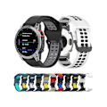 Miniatyrbillede 4 af 4: Rem til Garmin Descent G1/Coros Vertix 22Mm Quick Release Dobbelt Række Silikone Urrem Sort Gul