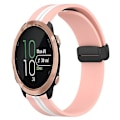 Miniatyrbillede 1 af 5: Til Garmin Forerunner 645 Music 20 mm foldemagnetisk lås silikone urbånd Pink-White