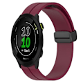 Miniatyrbillede 1 af 5: Til Garmin Forerunner 55 20mm Solid Color Magnetic Clasp Silikone urrem Wine Red