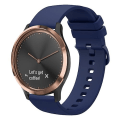 Miniatyrbillede 1 af 5: Til Garmin Vivomove Hr Sport 20 mm ensfarvet blød silikone urrem Navy Blue