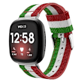 Miniatyrbild 1 av 5: För Fitbit Versa 3 Nylon Watch Band Green White Red