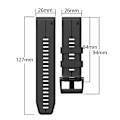 Pikkukuva 5 / 5: Garmin Fenix ​​3 22 mm:n silikoni- watch ranneke Black-Red