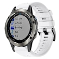 Miniatyrbild 1 av 5: För Garmin Quatix 5 Sapphire Metal Spänne Solid Color Silikon Watch Band White