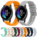 Miniatyrbillede 3 af 5: Til Garmin Venu 20 mm Wavy Dot Pattern Solid Color Silicone Watch Band White