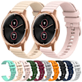 Miniatyrbild 3 av 5: För Garminmove Luxe 20 mm Wavy Dot Pattern Solid Color Silikon Watch Band White