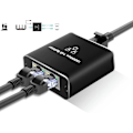 Pikkukuva 1 / 5: Ethernet-jakaja 1-2, 1000Mbps RJ45 -verkkokytkin 1,5 jalan Cat8-kaapelilla ja USB-virtalähteellä, tukee kahta laitetta Cat5/6/7/8