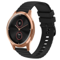 Miniatyrbillede 1 af 5: Til Garminmove Luxe 20 mm Wavy Dot Pattern Solid Color Silikone Watch Band Black