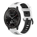 Miniatyrbilde 1 av 5: For Garmin Vivomove3 20 mm vertikalt mønster tofarget silikonklokkebånd White-Black