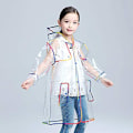 Miniatyrbild 2 av 5: Transparent Rainbow Colorful Edge Regnkappa för barn väderbeständig poncho s