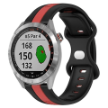 Miniatyrbilde 1 av 5: For Garmin Approach S40 20 mm sommerfuglspenne Tofarget silikonklokkerem Black-Red
