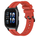 Miniatyrbild 1 av 5: För Garmin Forerunner Sq2 Music 20mm konkav randig Slicone Watch Band Red