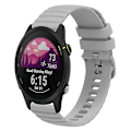 Miniatyrbilde 1 av 5: For Garmin Forerunner 255s 18 mm bølget prikket ensfarget silikonklokkerem Gray