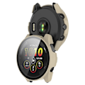 Pikkukuva 5 / 5: Huamade for Garmin Forerunner 265 Smart Watch PC case , jossa karkaistu lasi näytönsuoja Ivory White