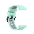 Miniatyrbilde 2 av 5: For Garmin Fenix ​​7s 20 mm tofarget silikonjack-klokkerem Green Gray