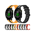 Miniatyrbillede 3 af 4: Rem til Garmin Forerunner 158 20Mm To-farvet Vertikal Silikone Urrem Grøn-Sort
