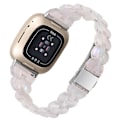 Miniatyrbilde 2 av 5: For Fitbit Versa 3 / Sense Universal Rhombus Resin Watch Band Shell White